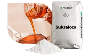 Słodzik sukraloza w proszku i płynie. Opakowanie Foodcom 25 kg.