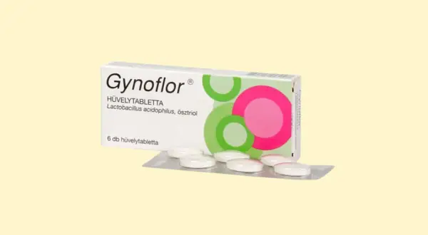 Opakowanie Gynoflor z 6 tabletkami dopochwowymi. Preparat zawiera Lactobacillus acidophilus i estriol, wspierając równowagę flory bakteryjnej.