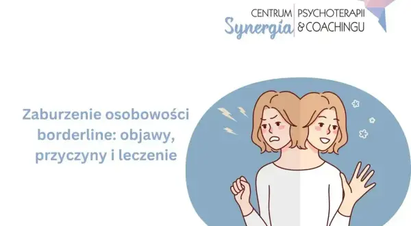 Zaburzenie osobowości borderline: co to jest? Ilustracja przedstawia dwie twarze tej samej osoby, jedną smutną, drugą uśmiechniętą, symbolizując zmienne nastroje.