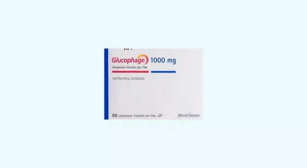 Opakowanie leku Glucophage XR 1000 mg, zawierające 60 tabletek powlekanych z metforminą.