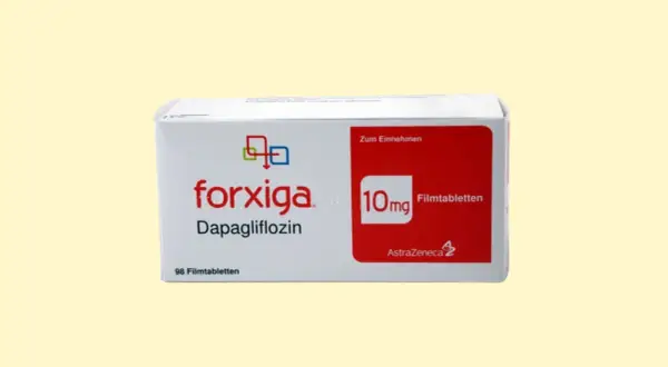 Opakowanie leku Forxiga 10mg z dapaglifloziną. Przed zastosowaniem warto zapoznać się z informacjami o forxiga skutki uboczne.
