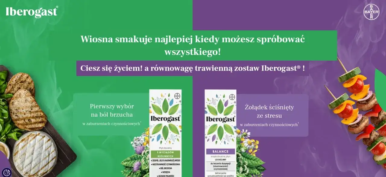Iberogast to naturalny lek na ból brzucha i niestrawność. Wiosna to idealny czas, by cieszyć się życiem bez dolegliwości trawiennych.