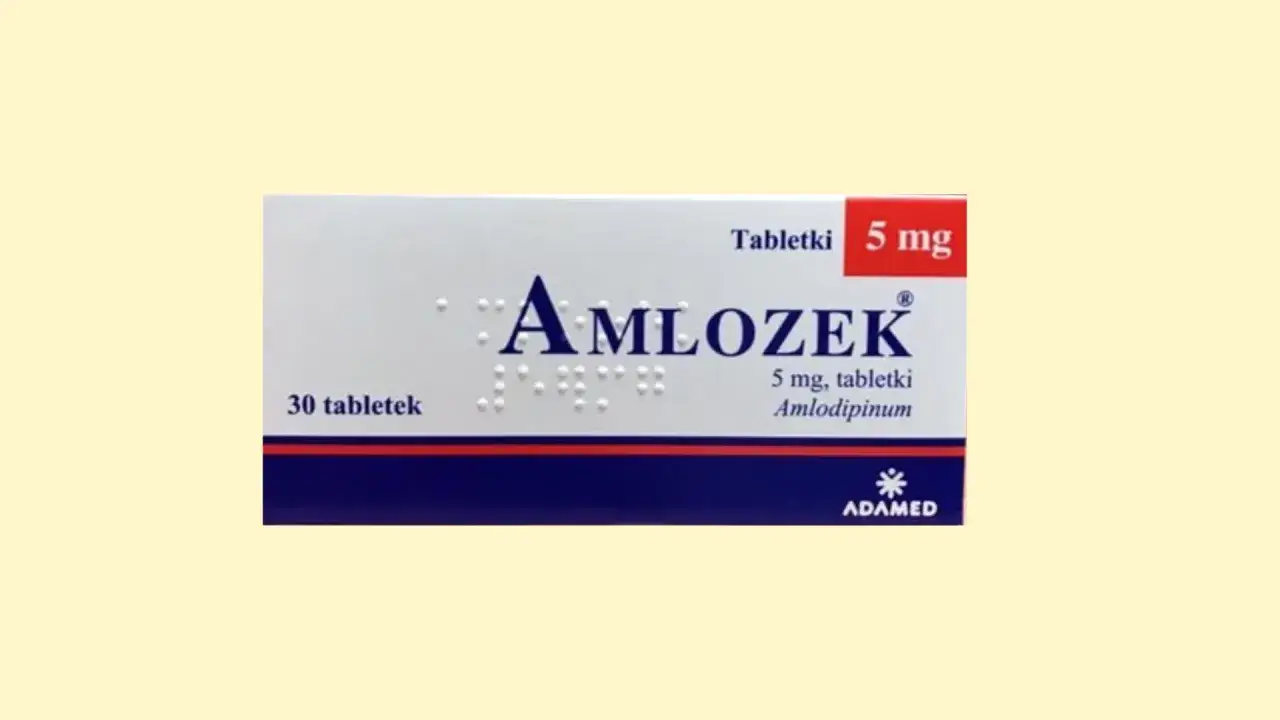 Opakowanie leku Amlodzek 5 mg, zawierające 30 tabletek.